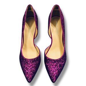 Marc Fisher Pink Glitter D’Orsay Stiletto Heels Women’s Size 7 Pointed Toe